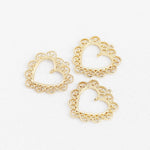 PD.2153 // Gold Line - Heart Frame Pendant, 2 Pc / P-DQ-0238