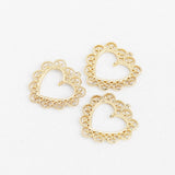 PD.2153 // Gold Line - Heart Frame Pendant, 2 Pc / P-DQ-0238