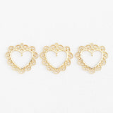 PD.2153 // Gold Line - Heart Frame Pendant, 2 Pc / P-DQ-0238