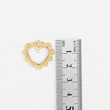 PD.2153 // Gold Line - Heart Frame Pendant, 2 Pc / P-DQ-0238