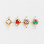 PD.2148 // Crystal Rombus Dual-Ring  Pendant, 1 Pc / P-DQ-0219