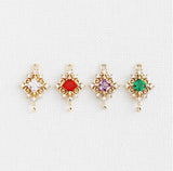 PD.2148 // Crystal Rombus Dual-Ring  Pendant, 1 Pc / P-DQ-0219