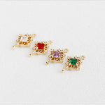 PD.2148 // Crystal Rombus Dual-Ring  Pendant, 1 Pc / P-DQ-0219