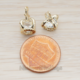 PD.093-01 // Cubic Zirconia Inside Small Pope Crown Pendant, 2 Pc