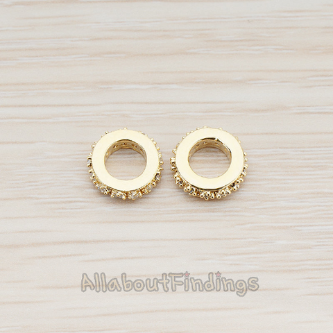 PD.100 // Cubic Setting Round Link Pendant, 2 Pc