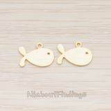 PD.1003 // Brushed Whale Fish Pendant, 2 Pc