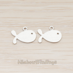 PD.1003 // Brushed Whale Fish Pendant, 2 Pc