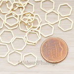 PD.1010-01 // 10mm Hexagon Link Pendant, 6 Pc