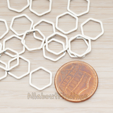 PD.1010-01 // 10mm Hexagon Link Pendant, 6 Pc