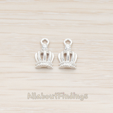 PD.1022 // Cubic Setting Half Crown Pendant, 2 Pc