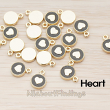 PD.1030-BL // Round Heart or Moon or Peace or Star of Hand or Crown Pendant, 2 Pc