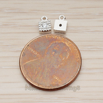 PD.1079 // Square Framed Cubic Setting Pendant, 2 Pc