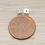 PD.1079 // Square Framed Cubic Setting Pendant, 2 Pc