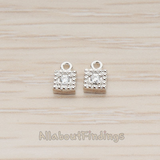 PD.1079 // Square Framed Cubic Setting Pendant, 2 Pc