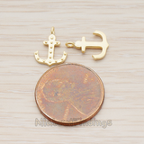 PD.1091 // Simple Anchor Charm Pendant, 2 Pc