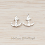 PD.1091 // Simple Anchor Charm Pendant, 2 Pc