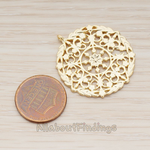 PD.1106 // Round Gothic Texture Pendant, 2 Pc