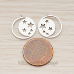 PD.1109 // Crescent Moon and Star Silhouette Pendant, 2 Pc