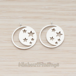 PD.1109 // Crescent Moon and Star Silhouette Pendant, 2 Pc