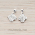 PD.1117 // Cubic Zircon Setting Four Leaf Clover Pendant, 1 Pc