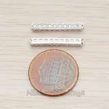 PD.1123 // Cubic Zircon Setting Rounded Long Bar Connector Pendant, 2 Pc