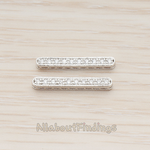 PD.1123 // Cubic Zircon Setting Rounded Long Bar Connector Pendant, 2 Pc