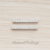 PD.1123 // Cubic Zircon Setting Rounded Long Bar Connector Pendant, 2 Pc