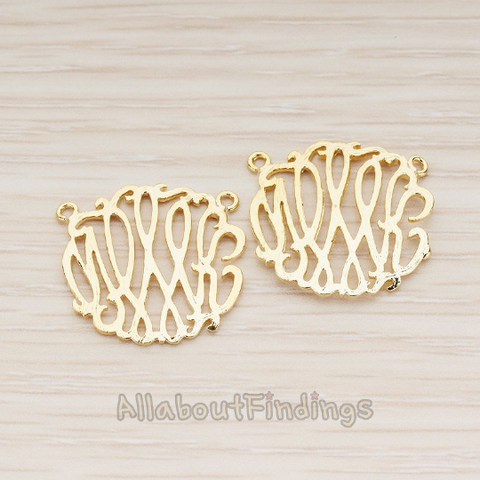 PD.1125 // Round Pattern Pendant, 2 Pc