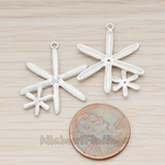 PD.1169 // Cubic Zirconia Setting Double Starfish Pendant, 2 Pc