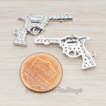 PD.118 // Clear Crystal Cubic Zirconia Setting Handgun Pendant, 1 Pc