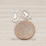 PD.1193 // Bird in a Cage Silhouette Pendant, 2 Pc