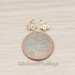 PD.1203 // Pink Cubic Zirconia Setting Small Butterfly Pendant, 2 Pc