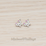 PD.1203 // Pink Cubic Zirconia Setting Small Butterfly Pendant, 2 Pc