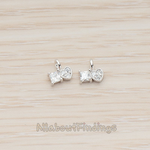 PD.1204 // Cubic Zirconia Heart and Square Pendant, 2 Pc