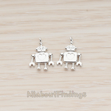 PD.1205 // Cubic Zirconia Setting Animation Robot Pendant, 2 Pc