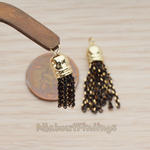 PD.1207 // Black Chain Tassel Pendant, 2 Pc