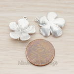 PD.1213-01 // Five Brushed Petal Flower Pendant, 2 Pc