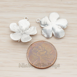 PD.1213-01 // Five Brushed Petal Flower Pendant, 2 Pc