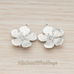 PD.1213-01 // Five Brushed Petal Flower Pendant, 2 Pc