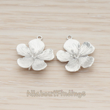 PD.1213-01 // Five Brushed Petal Flower Pendant, 2 Pc