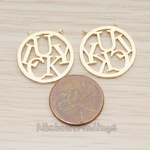 PD.1221 // Round Lucky Charm Pendant, 2 Pc