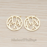 PD.1221 // Round Lucky Charm Pendant, 2 Pc