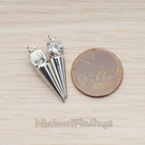 PD.1232-02 // Cubic Setting Spike Pendant, 2 Pc