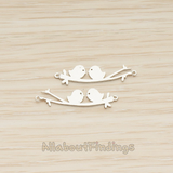 PD.1239 // Cutie Sparrow Birds on Tree Branch Pendant, 2 Pc