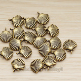 PD.1242 // Scallop Seashell Pendant, 2 Pc