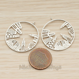 PD.1248 // New York City in Round Pendant, 2 Pc