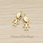 PD.1249-02 // Large Animated Skeleton Pendant, 2 Pc