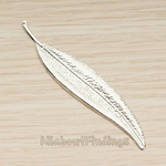 PD.1252 // Large Stamped Texture Skinny Leaf Pendant, 2 Pc