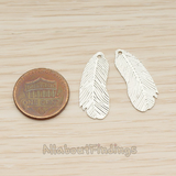 PD.1254-01 // Stamped Texture Oval Feather Pendant, 2 Pc