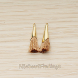 PD.1259-01 // Silk Gold Plated Simple Corn Top Small Tassel Pendant, 2 Pc